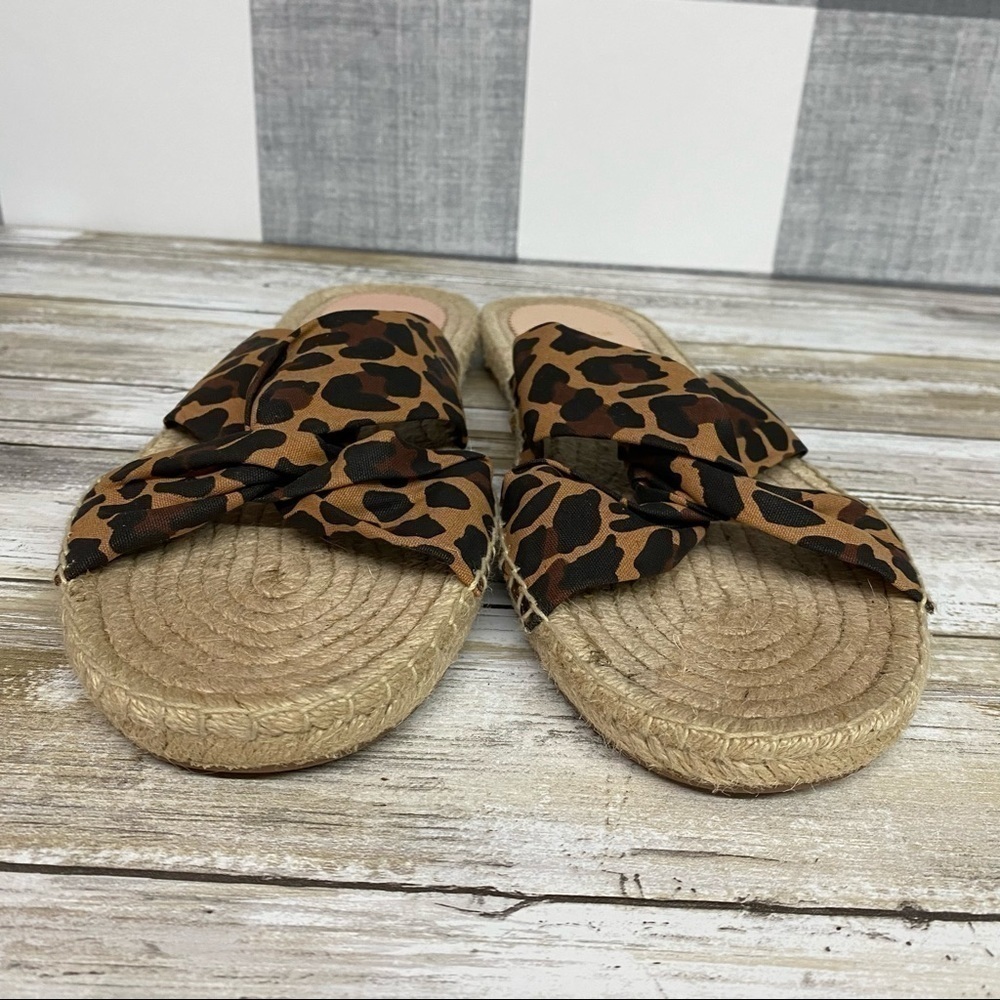 J.Crew Twisted Knot Espadrille Leopard Slide Sandal - Picture 7 of 12